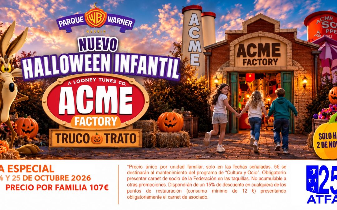 Vive Halloween en Parque Warner: Día Especial para nuestras familias – 24 y 25 de Octubre 2026
